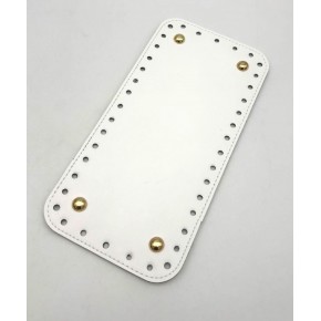 Çanta Aksesuar Suni Deri Beyaz Renk DikdörtgenTaban 25X12 Cm Light Gold Metalli