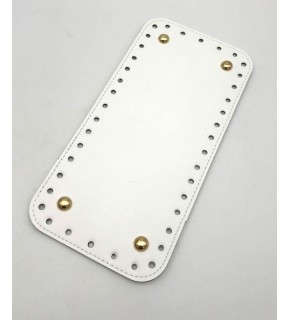 Çanta Aksesuar Suni Deri Beyaz Renk DikdörtgenTaban 25X12 Cm Light Gold Metalli