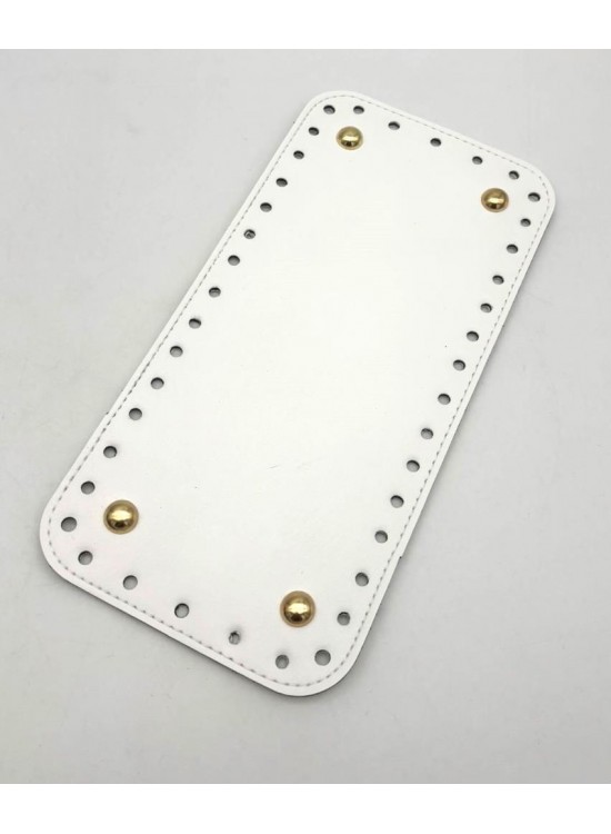 Çanta Aksesuar Suni Deri Beyaz Renk DikdörtgenTaban 25X12 Cm Light Gold Metalli