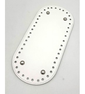 Çanta Aksesuar Suni Deri Beyaz Renk Oval Taban 25X12 Cm Silvery Metalli