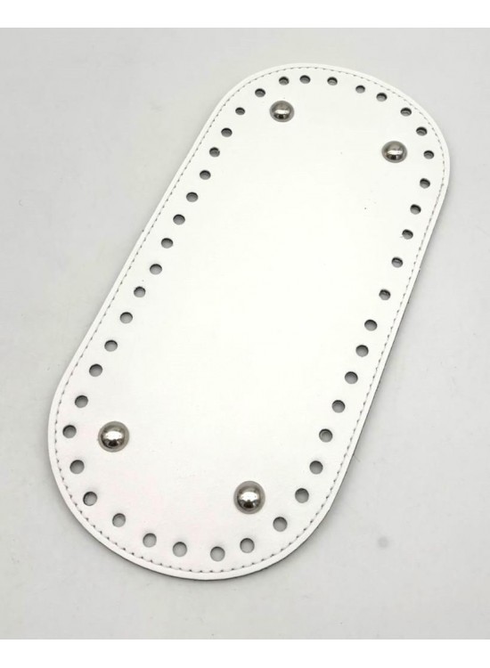 Çanta Aksesuar Suni Deri Beyaz Renk Oval Taban 25X12 Cm Silvery Metalli