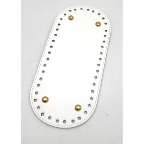 Çanta Aksesuar Suni Deri Beyaz Renk OvalTaban 25X12 Cm Light Golden Metalli