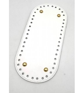 Çanta Aksesuar Suni Deri Beyaz Renk OvalTaban 25X12 Cm Light Golden Metalli