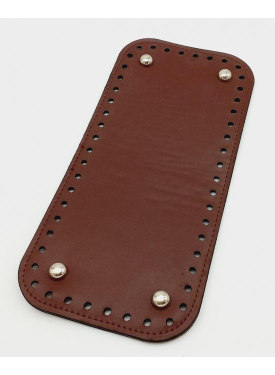 Çanta Aksesuar Suni Deri Bordo Renk 25X12 cm Dikdörtgen Çanta Tabanı (Gümüş Aparatlı)