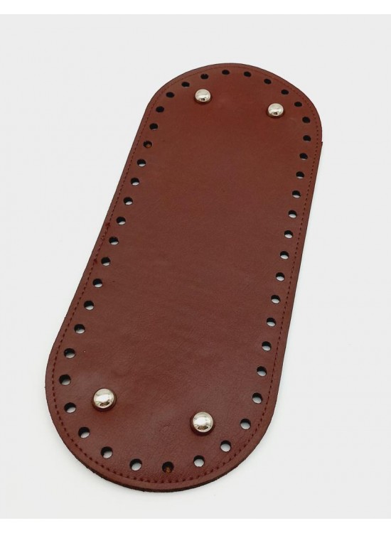 Çanta Aksesuar Suni Deri Bordo Renk 30X12 cm Oval Çanta Tabanı (Gümüş Aparatlı)