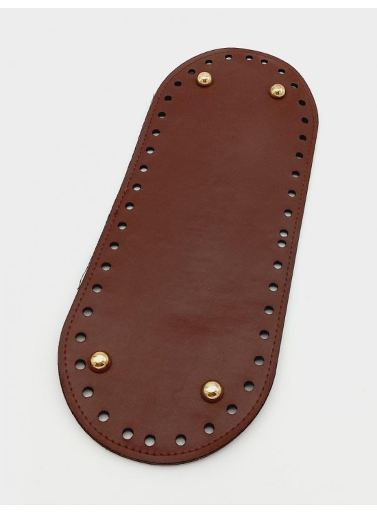 Çanta Aksesuar Suni Deri Bordo Renk 30X12 cm Oval Çanta Tabanı (Light Gold Aparatlı)