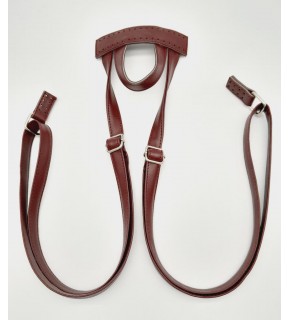 Çanta Aksesuar Suni Deri Bordo Renk Sırt Çantası Sapı Gümüş Metalli