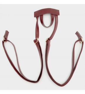 Çanta Aksesuar Suni Deri Bordo Renk Sırt Çantası Sapı Light Gold Metalli