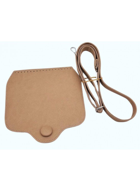 Çanta Aksesuar Suni Deri  Büyük Button Model Bej Renk Çanta Deri Seti Gümüş Metal