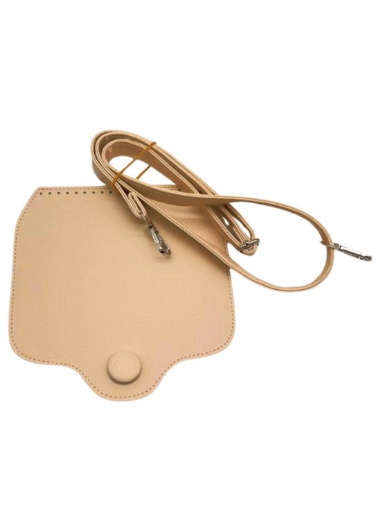 Çanta Aksesuar Suni Deri  Büyük Button Model Krem Renk Çanta Deri Seti Gümüş Metal