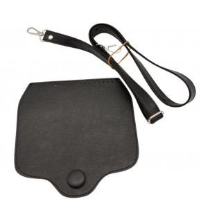 Çanta Aksesuar Suni Deri  Büyük Button Model Siyah Renk Çanta Deri Seti Gümüş Metal