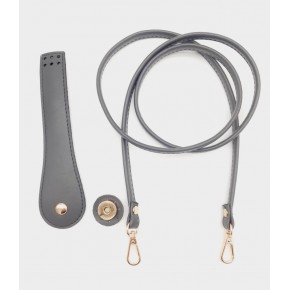 Çanta Aksesuar Suni Deri Cep Telefonu Seti Dikişli Gri Renk Light Gold Metalli