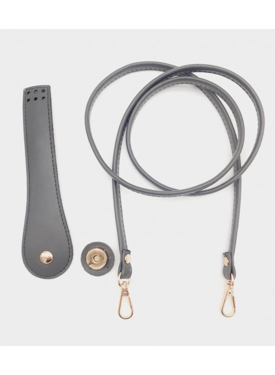 Çanta Aksesuar Suni Deri Cep Telefonu Seti Dikişli Gri Renk Light Gold Metalli