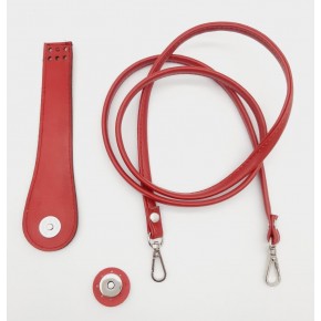 Çanta Aksesuar Suni Deri Cep Telefonu Seti Dikişli Kırmızı Renk Gümüş Metalli