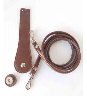 Çanta Aksesuar Suni Deri Cep Telefonu Seti Dikişli Taba Gümüş Renk