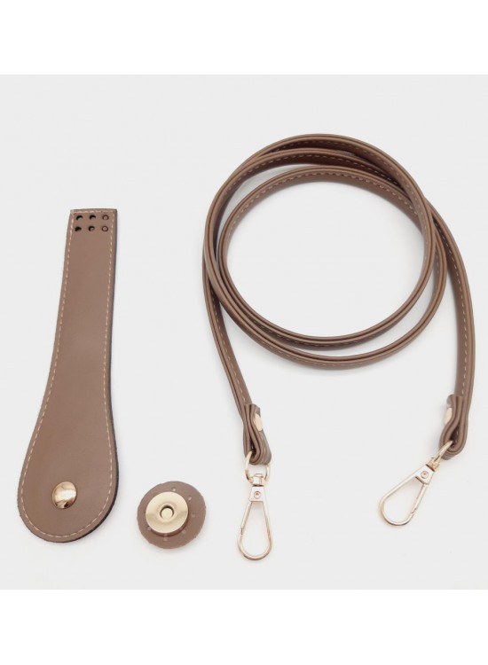 Çanta Aksesuar Suni Deri Cep Telefonu Seti Dikişli Vizon Renk Light Gold Metalli