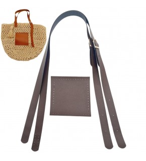 Çanta Aksesuar Suni Deri Cepli Ayarlanabilir Çift Saplı Çanta Seti Koyu Kahverengi Light Gold Metalli