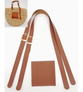 Çanta Aksesuar Suni Deri Cepli Ayarlanabilir Çift Saplı Çanta Seti Taba Light Gold Metalli