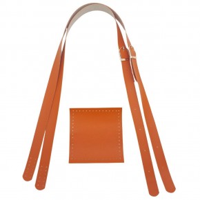 Çanta Aksesuar Suni Deri Cepli Ayarlanabilir Çift Saplı Çanta Seti Turuncu Light Gold Metalli