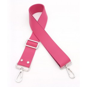 Çanta Aksesuar Suni Deri Fuşya 120X4 Cm Çanta Sapı Kalsap Gümüş Metalli