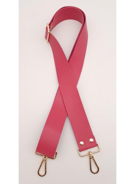 Çanta Aksesuar Suni Deri Fuşya 120X4 Cm Çanta Sapı Kalsap Light Gold Metalli