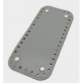 Çanta Aksesuar Suni Deri Gri Renk 25X12 cm Dikdörtgen Çanta Tabanı (Gümüş Aparatlı)