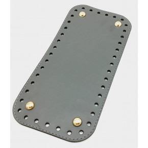 Çanta Aksesuar Suni Deri Gri Renk 25X12 cm Dikdörtgen Çanta Tabanı (Light Gold Aparatlı)