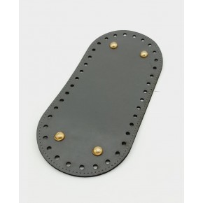 Çanta Aksesuar Suni Deri Gri Renk 25X12 cm Oval Çanta Tabanı (Light Gold Aparatlı)