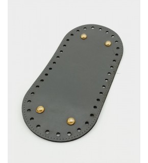 Çanta Aksesuar Suni Deri Gri Renk 25X12 cm Oval Çanta Tabanı (Light Gold Aparatlı)