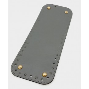 Çanta Aksesuar Suni Deri Gri Renk 30X12 cm Dikdörtgen Çanta Tabanı (Light Gold Aparatlı)