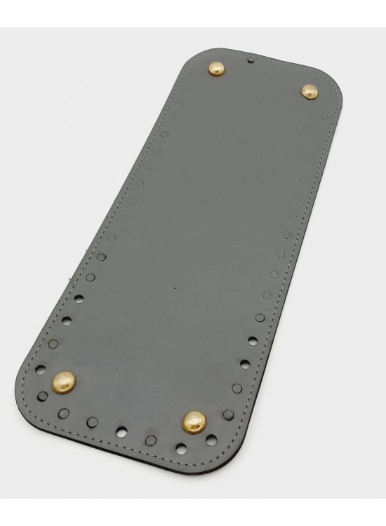 Çanta Aksesuar Suni Deri Gri Renk 30X12 cm Dikdörtgen Çanta Tabanı (Light Gold Aparatlı)