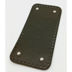 Çanta Aksesuar Suni Deri Haki Renk 25X12 cm Dikdörtgen Çanta Tabanı (Gümüş Aparatlı)