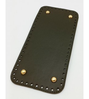 Çanta Aksesuar Suni Deri Haki Renk 25X12 cm Dikdörtgen Çanta Tabanı (Light Gold Aparatlı)