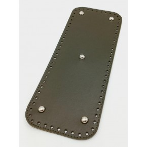 Çanta Aksesuar Suni Deri Haki Renk 30X12 cm Dikdörtgen Çanta Tabanı (Gümüş Aparatlı)