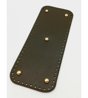 Çanta Aksesuar Suni Deri Haki Renk 30X12 cm Dikdörtgen Çanta Tabanı (Light Gold Aparatlı)