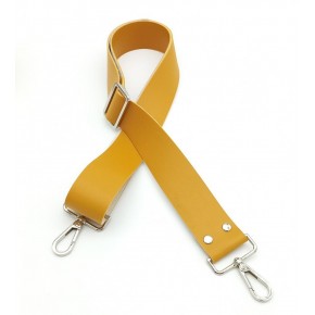 Çanta Aksesuar Suni Deri Hardal 120X4 Cm Çanta Sapı Kalsap Gümüş Metalli