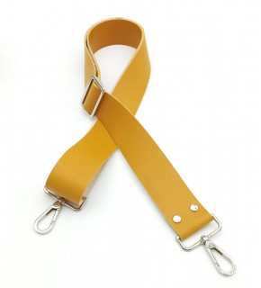 Çanta Aksesuar Suni Deri Hardal 120X4 Cm Çanta Sapı Kalsap Gümüş Metalli