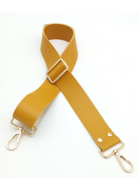 Çanta Aksesuar Suni Deri Hardal 120X4 Cm Çanta Sapı Kalsap Light Gold Metalli