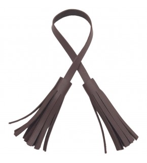 Çanta Aksesuar Suni Deri İkili Düz Püskül Koyu Kahverengi