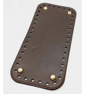 Çanta Aksesuar Suni Deri Kahverengi 25X12 cm Dikdörtgen Çanta Tabanı (Light Gold Aparatlı)