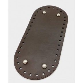Çanta Aksesuar Suni Deri Kahverengi 25X12 cm Oval Çanta Tabanı (Gümüş Aparatlı)