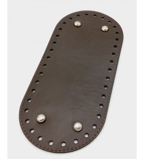 Çanta Aksesuar Suni Deri Kahverengi 25X12 cm Oval Çanta Tabanı (Gümüş Aparatlı)