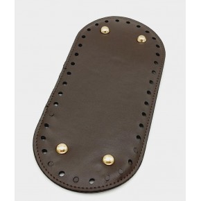 Çanta Aksesuar Suni Deri Kahverengi 25X12 cm Oval Çanta Tabanı (Light Gold Aparatlı)