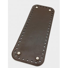Çanta Aksesuar Suni Deri Kahverengi 30X12 cm Dikdörtgen Çanta Tabanı (Gümüş Aparatlı)