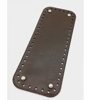 Çanta Aksesuar Suni Deri Kahverengi 30X12 cm Dikdörtgen Çanta Tabanı (Gümüş Aparatlı)