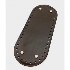 Çanta Aksesuar Suni Deri Kahverengi 30X12 cm Oval Çanta Tabanı (Gümüş Aparatlı)