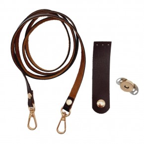 Çanta Aksesuar Suni Deri Kahverengi Cep Telefonu Seti Light Gold Metalli