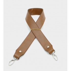 Çanta Aksesuar Suni Deri Kalın Sap 70X3,3 Cm Taba Gümüş Metalli