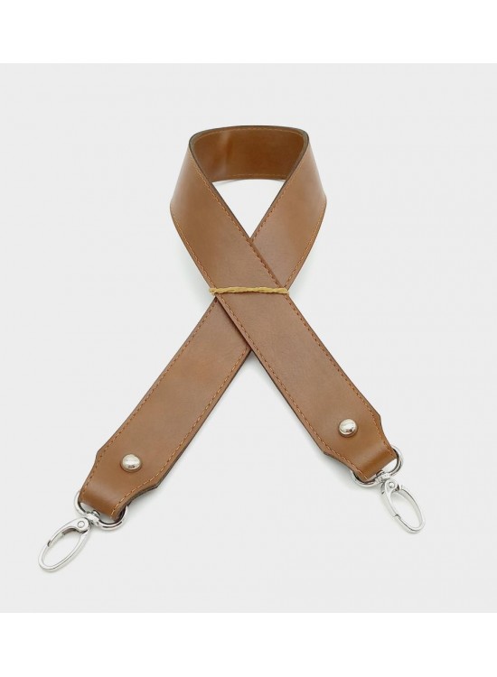 Çanta Aksesuar Suni Deri Kalın Sap 70X3,3 Cm Taba Gümüş Metalli