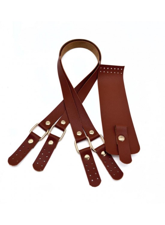 Çanta Aksesuar Suni Deri  Kapaklı  Çanta Seti Taba Light Gold  Metalli